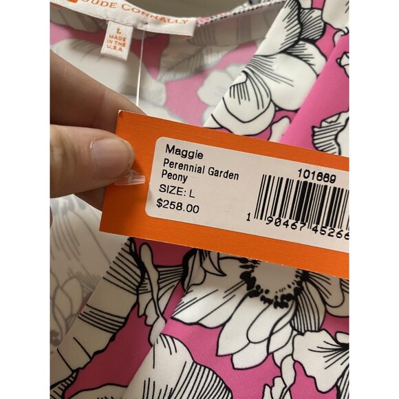 Jude Connally Dress Womens Large Pink Maggie Perennial Garden Peony Made USA NWT - Picture 4 of 5